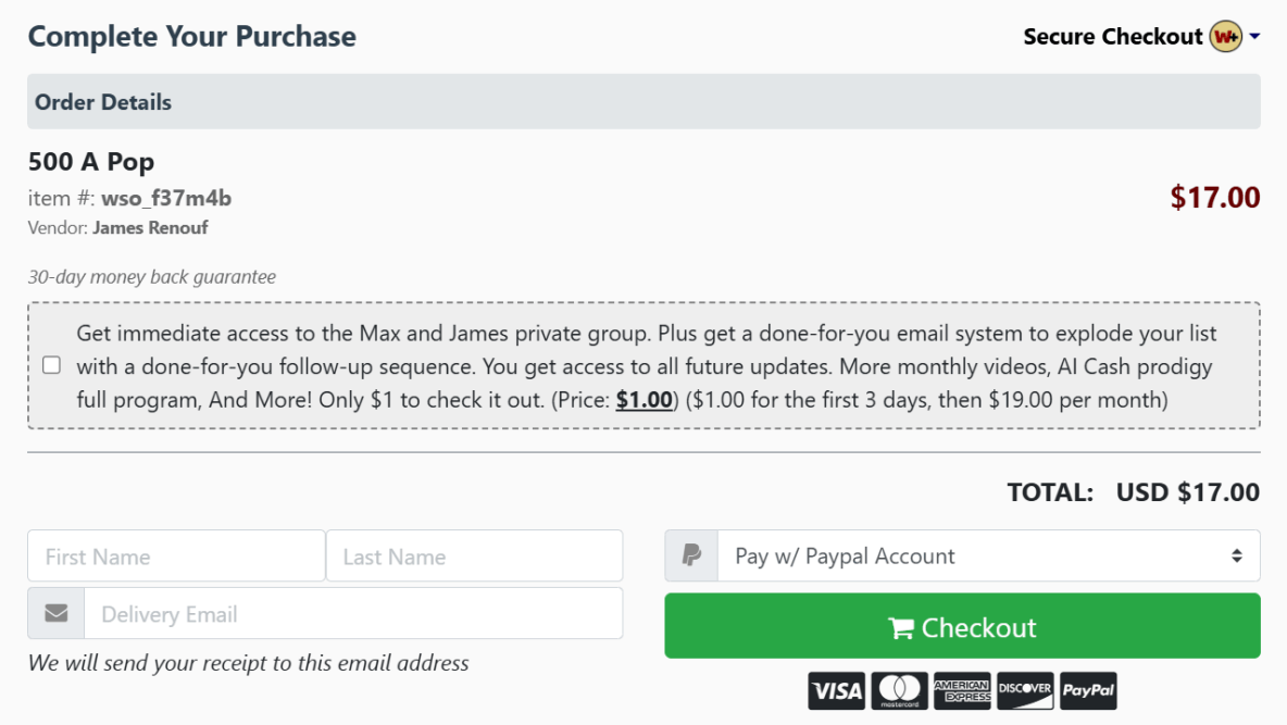 500 A Pop-secure-checkout